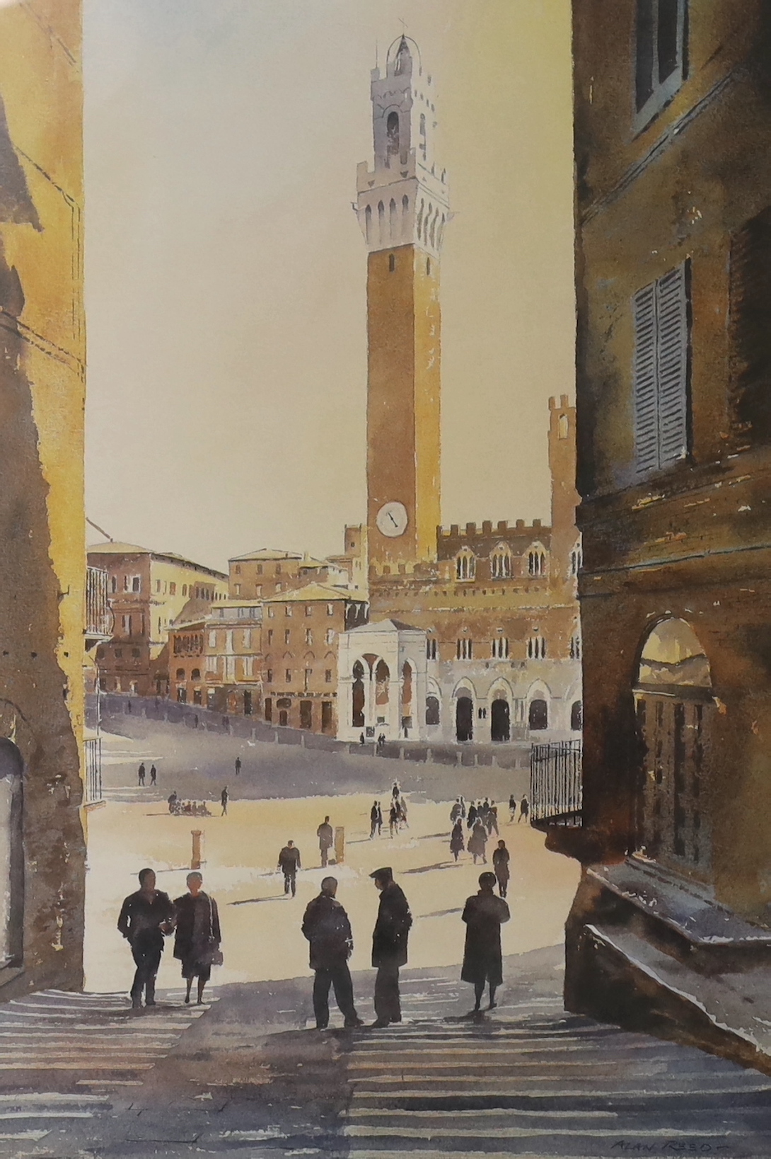 Alan Reed (b.1961) two colour prints including 'George Heriots School for Victoria Street', limited edition 223/950 and 7/950, signed in pencil, together with an ink and watercolour sketch by Nick Chappell, largest 42 x